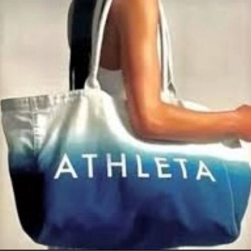 Athleta Ombre Blue and White Tote Bag